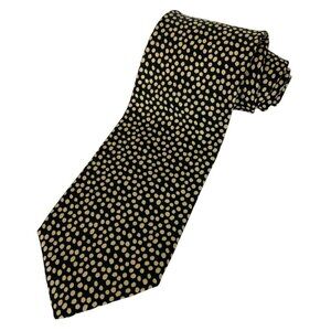 Brooks Brothers Makers Mens Polka Dot Neck Tie All Silk Black White Made In USA